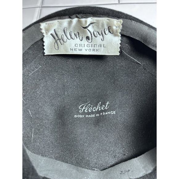 Helen Joyce Original New York Black Velour Vintage Hat With Rhinestones Fle’chet main image 5